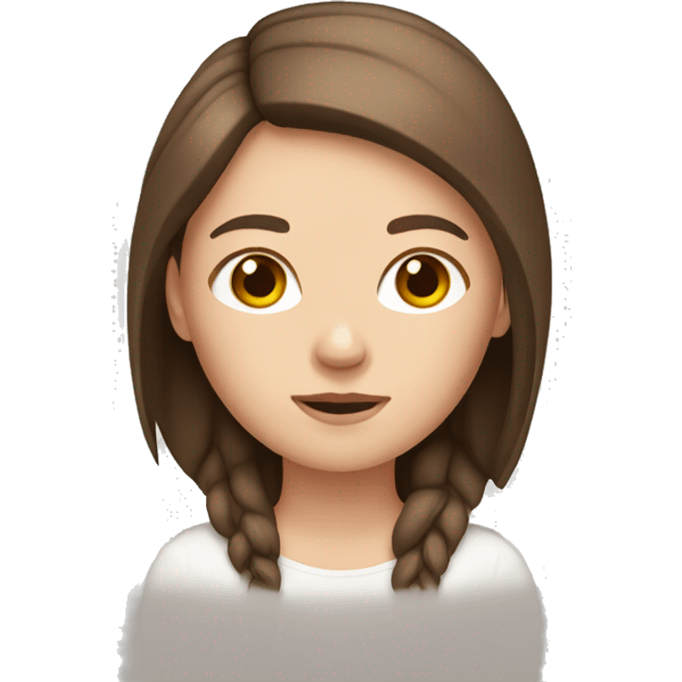    White girl with straight brown hair emoji