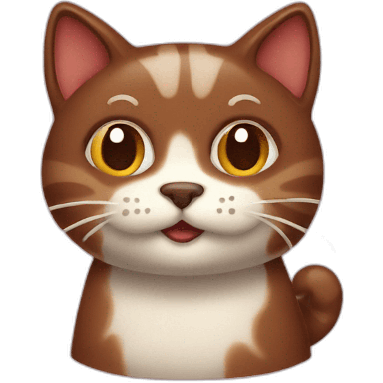 Brown cat as cream brownie dessert emoji