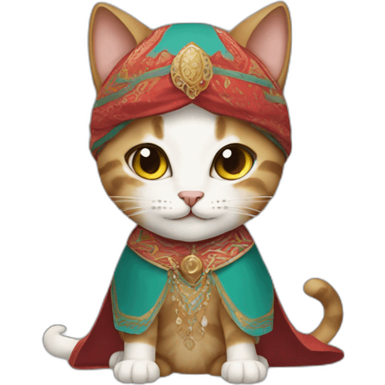 A cat wearing an Omani costume emoji