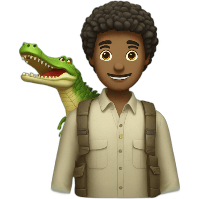 Homme qui porte un crocodile emoji