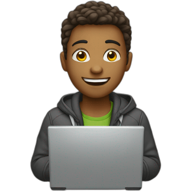 Student with computer emoji