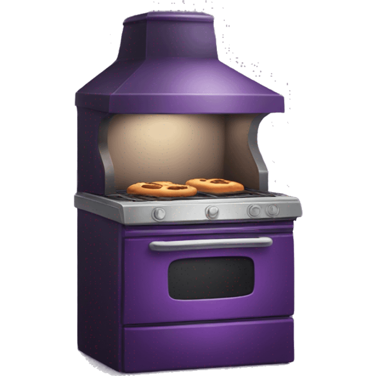 Realistic dark purple oven isolated.  emoji