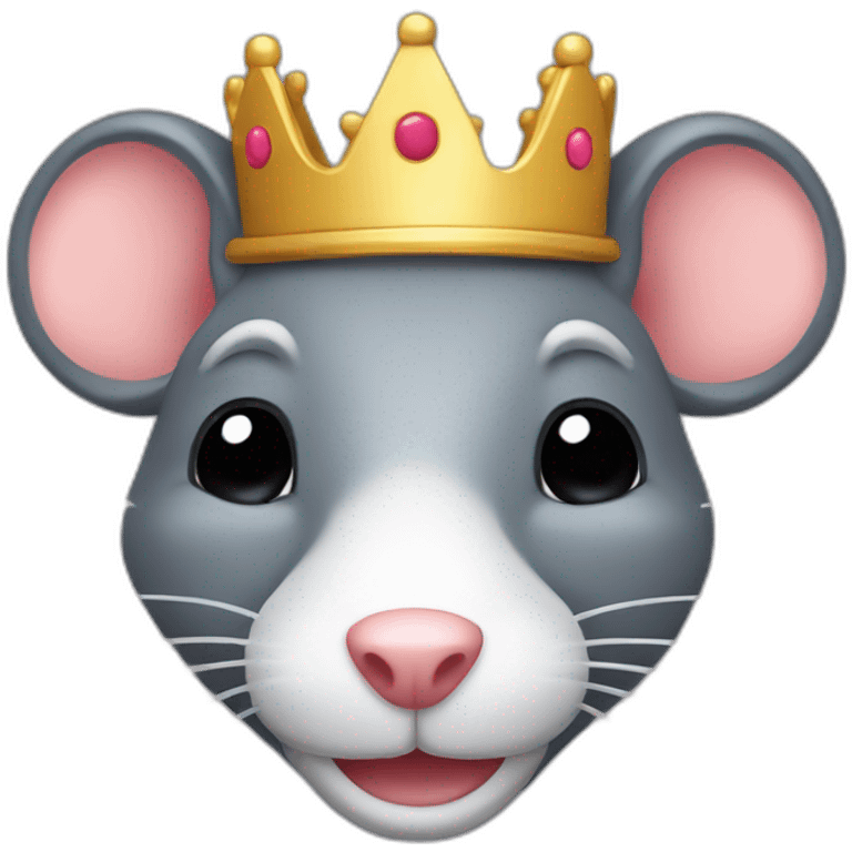 Rat sale avec une couronne emoji