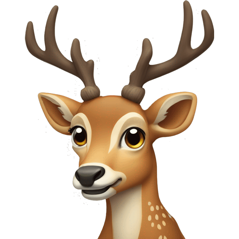 Smug deer emoji