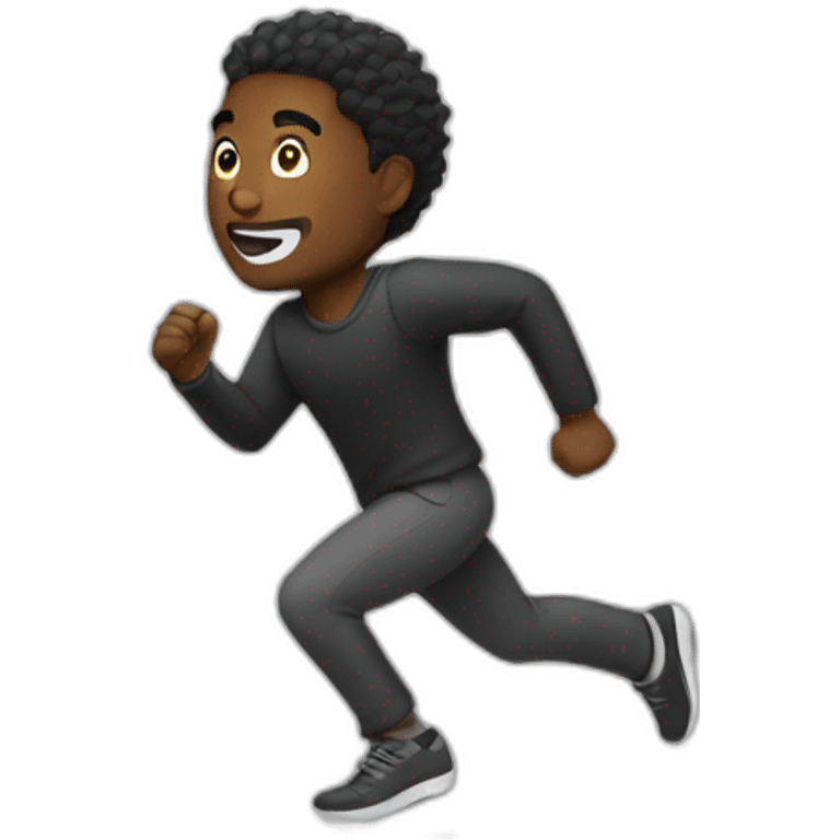 black man run with armed emoji