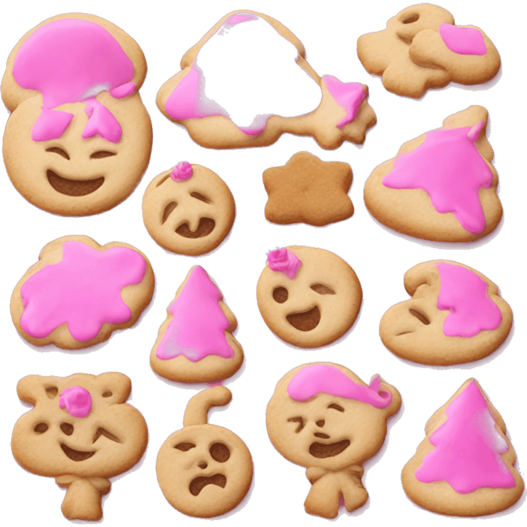 christmas cookies in pink  emoji