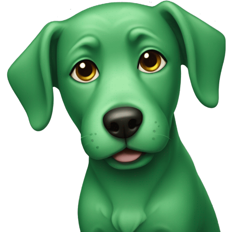 Green dog emoji