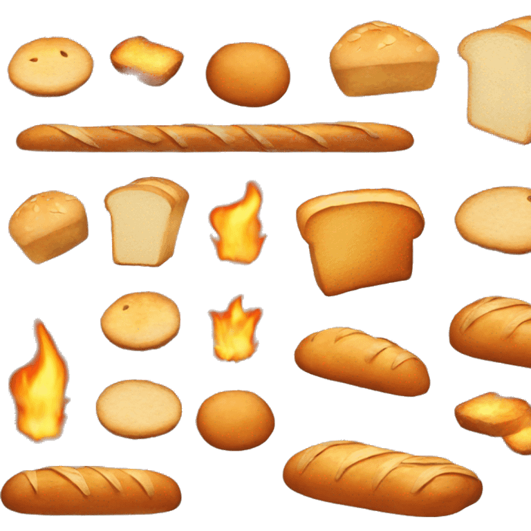 burn food fire bread emoji