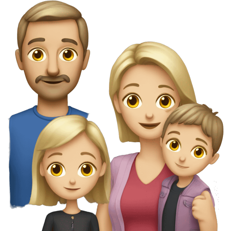 french-russian parents with two children emoji