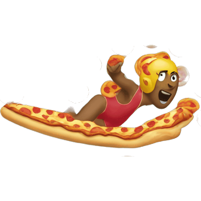 Swimming in pizza emoji