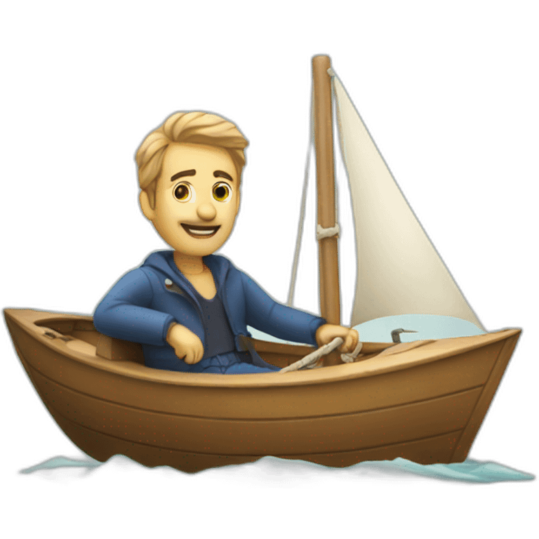 Man in sailing boat emoji