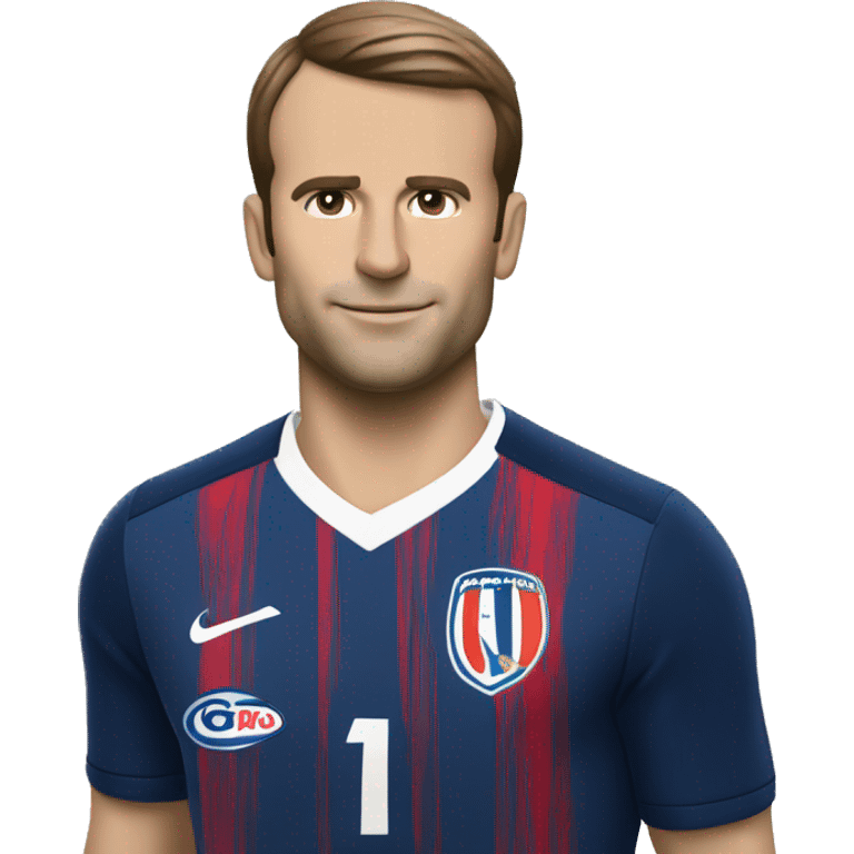 Macron en tenue de foot emoji