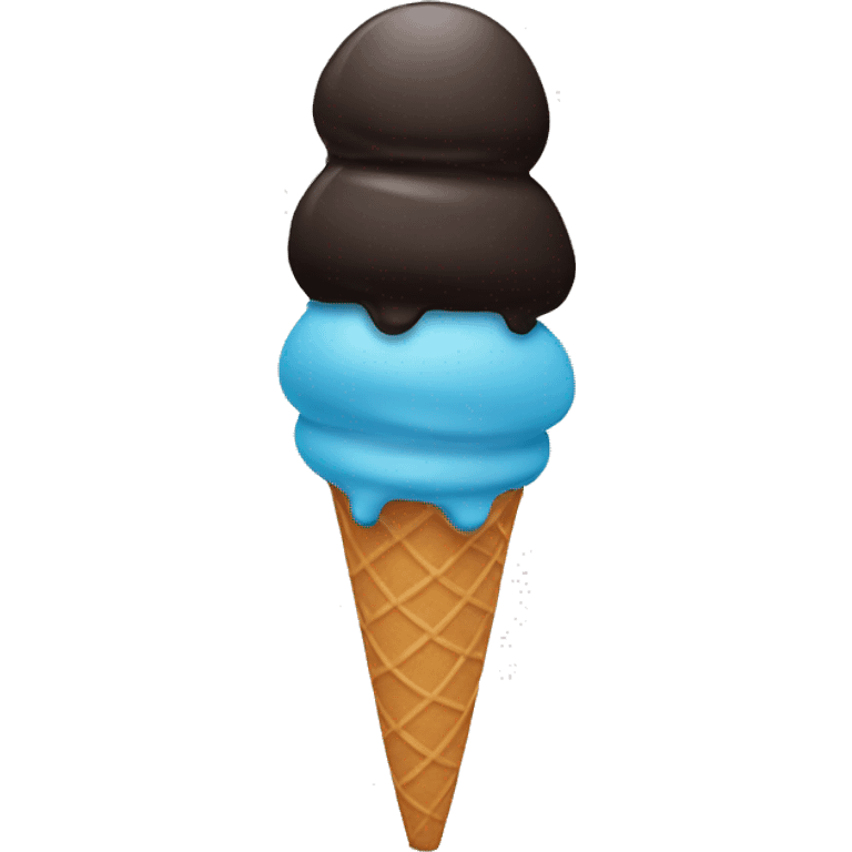 Black ice cream cone emoji