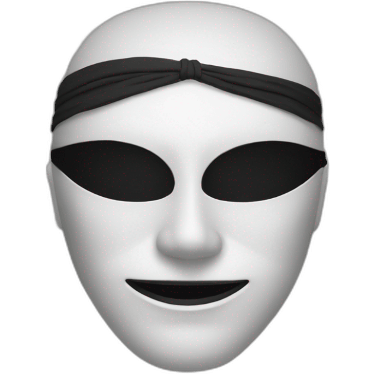 one black and white mask emoji