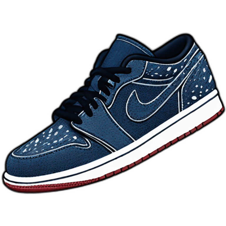 WRMK SASHIKO DENIM jordan 1 low emoji