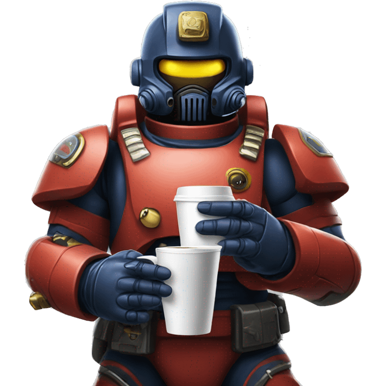 space marine with coffee emoji