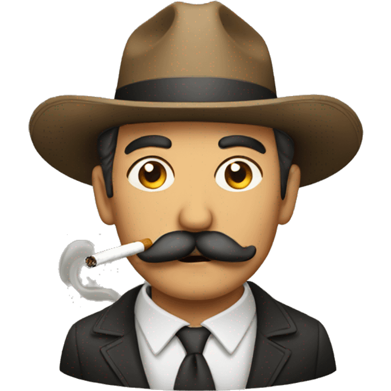 Middle aged Mexican man with mustache smoking a cigarette emoji