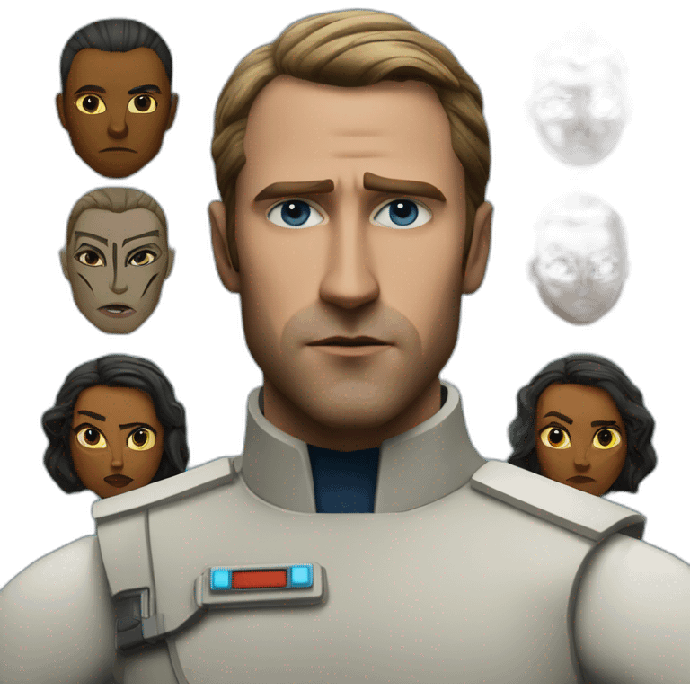 general thrawn, from "ahsoka" series, merged with ryan gosling emoji