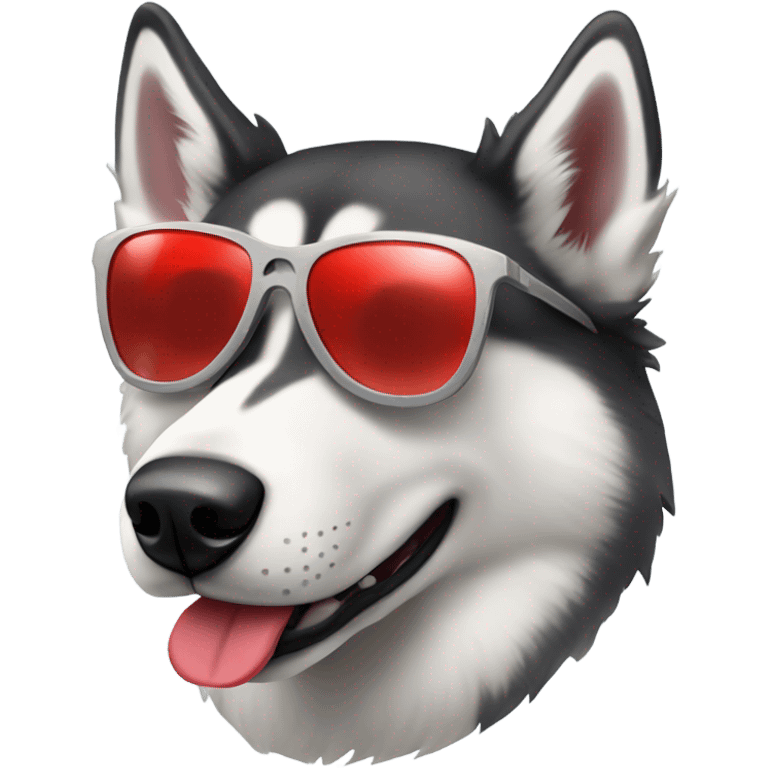 Husky dog with red sunglasses  emoji