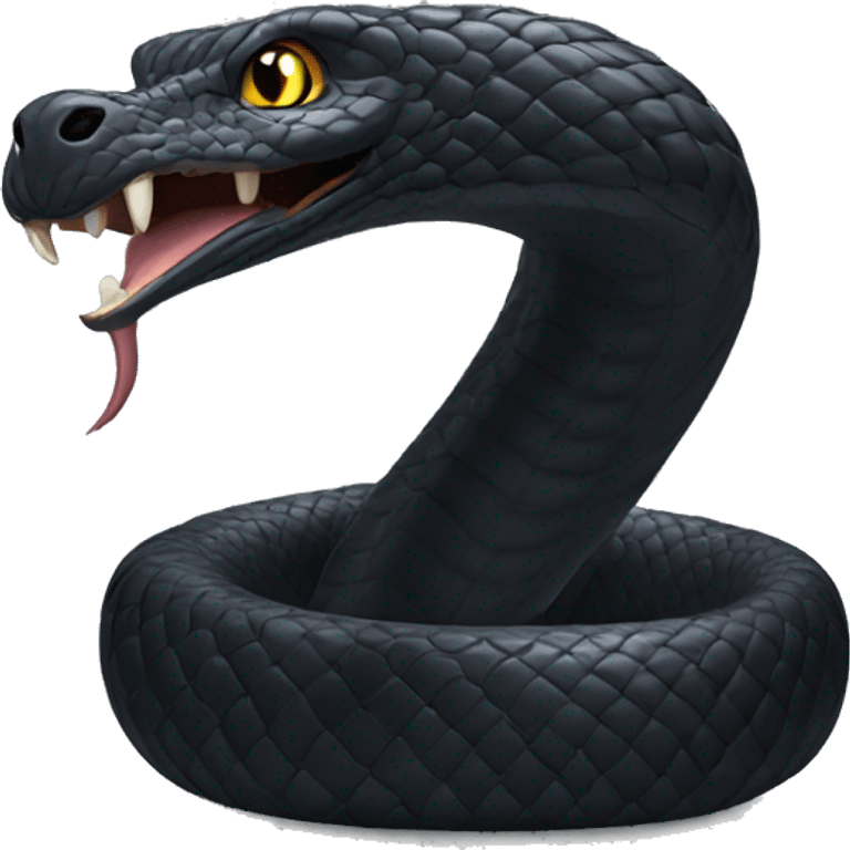 Big black cobra With crown emoji