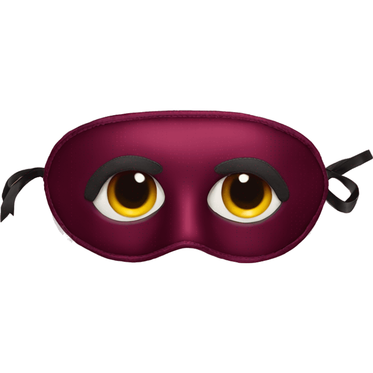 Bordeaux red silk eye mask emoji