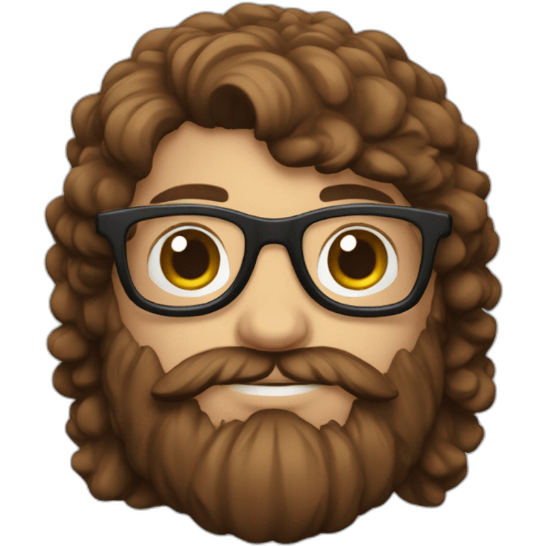 romain with glasses and borwn hair with beard emoji