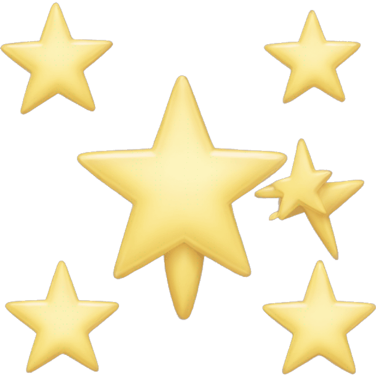 Three small, five-pointed stars grouped together. The stars have a slightly elongated shape, giving them a twinkling effect. They vary in size, with the largest star in the center and two smaller stars on either side.  emoji