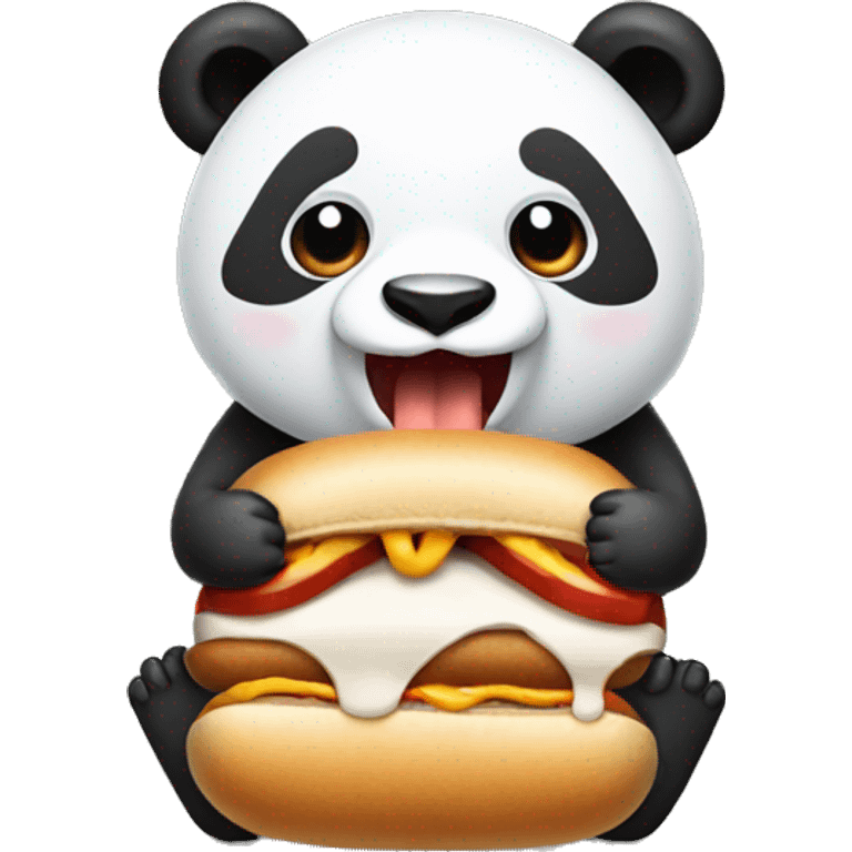 Panda eating a hot dog  emoji