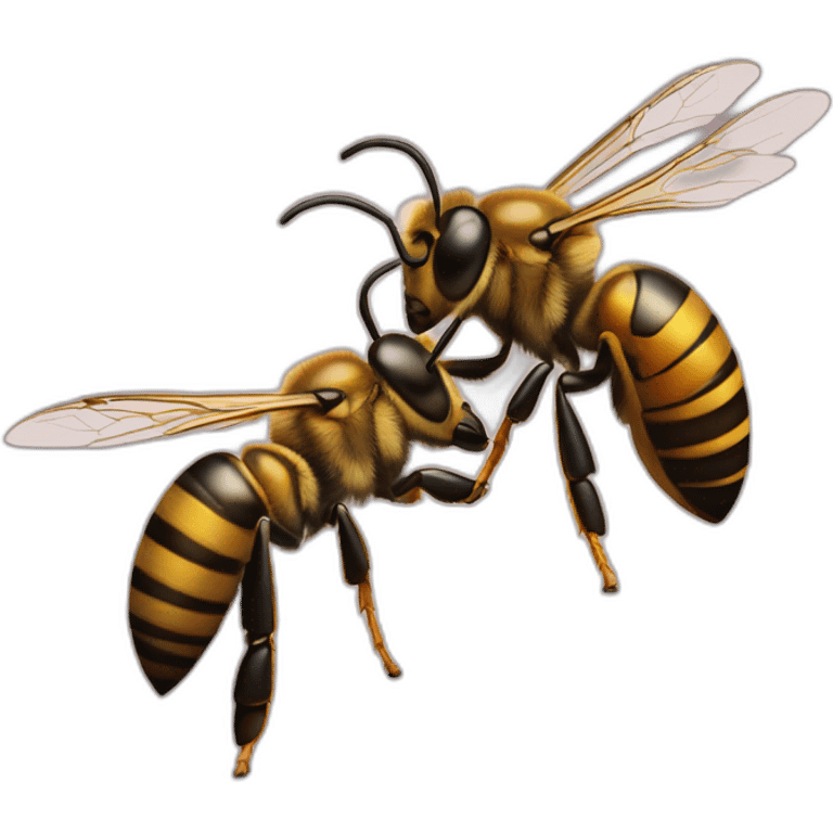 Hornet kisses honeybee emoji