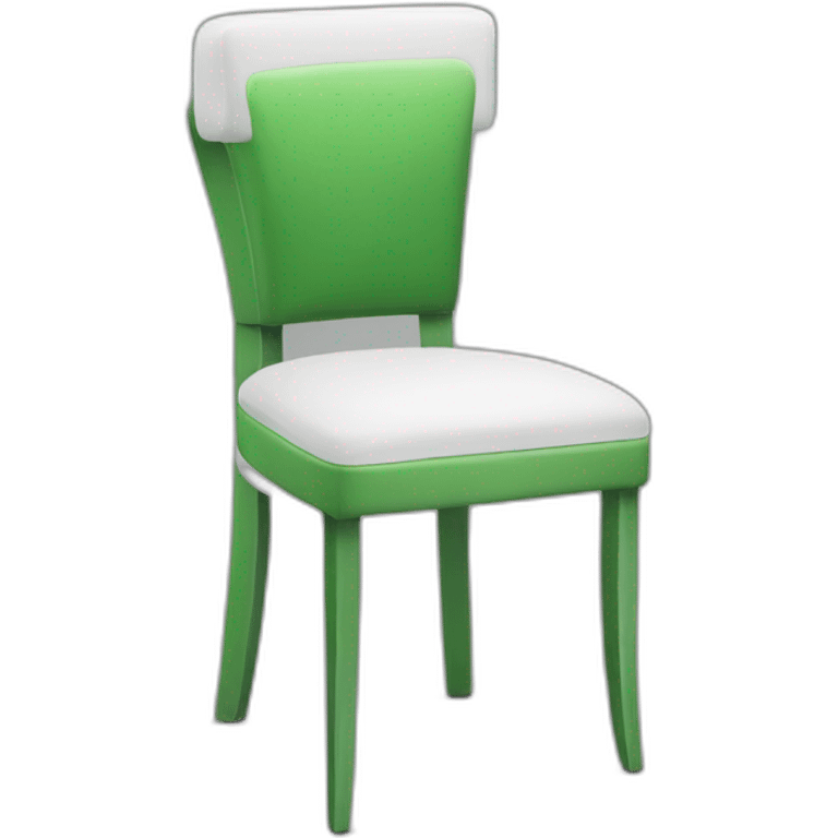 restaurant chair green and white emoji