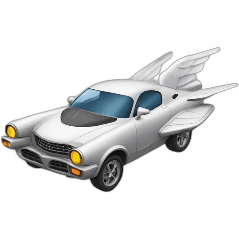 Flying car with giant wings emoji