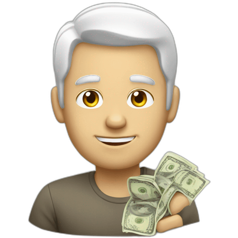 white man with money emoji