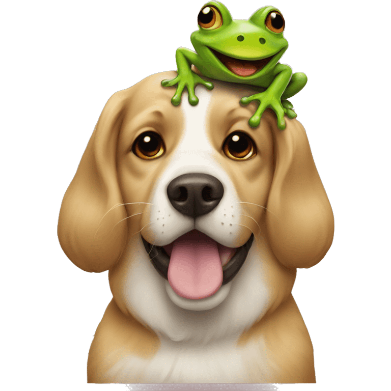 Dog with frog emoji