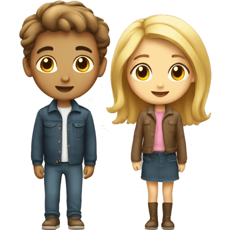 Boy and girl in love emoji