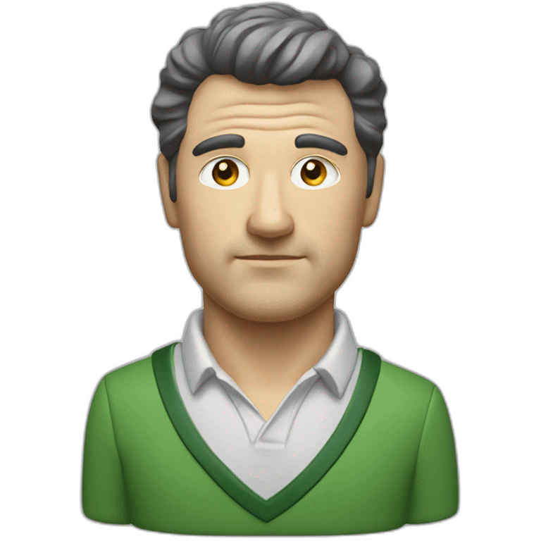 bust of white middle aged golfer with dark hair emoji