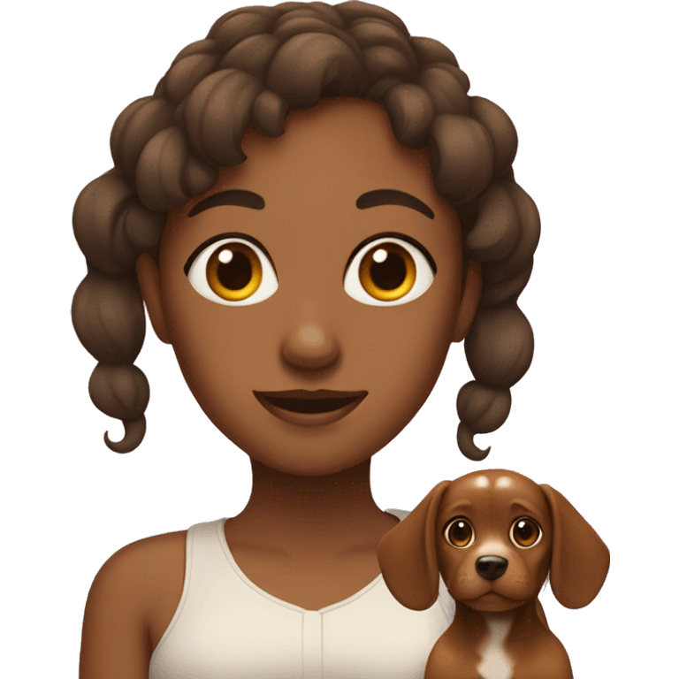 brown girl with puppy ears on head  emoji