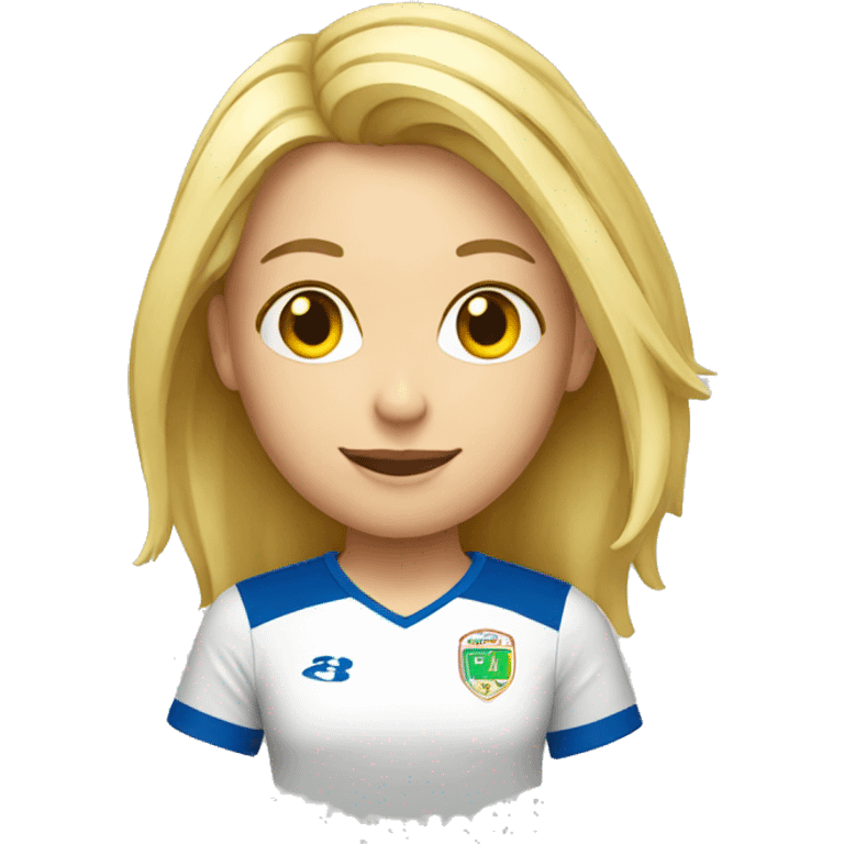 blond women with soccer  emoji