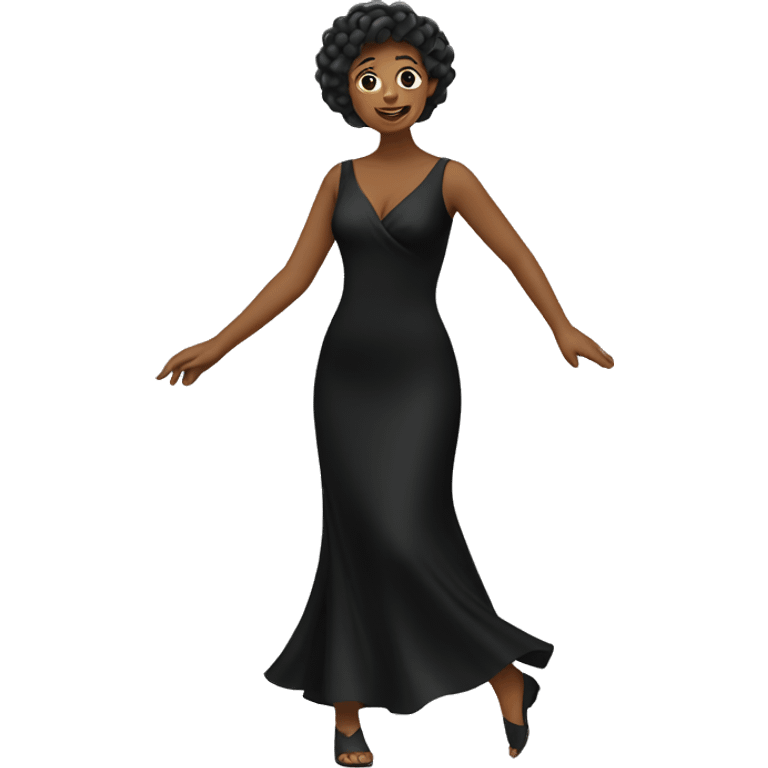 Lady dancing with black dress emoji