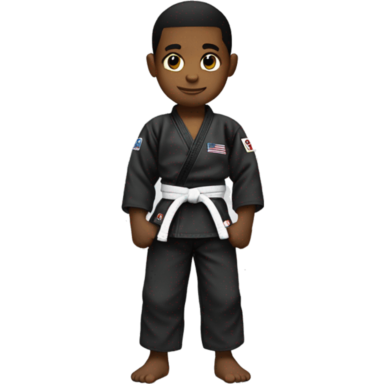  Black Jiujitsu kid in GI emoji