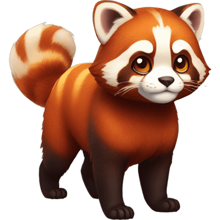 cute red-panda-cat-hybrid full body emoji