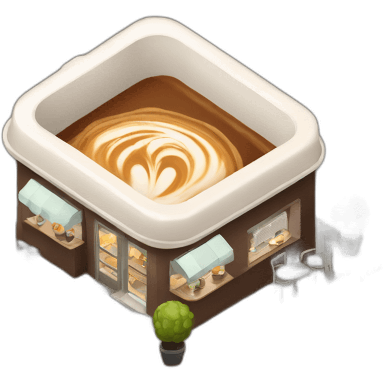 Cappuccino cafe isometric emoji