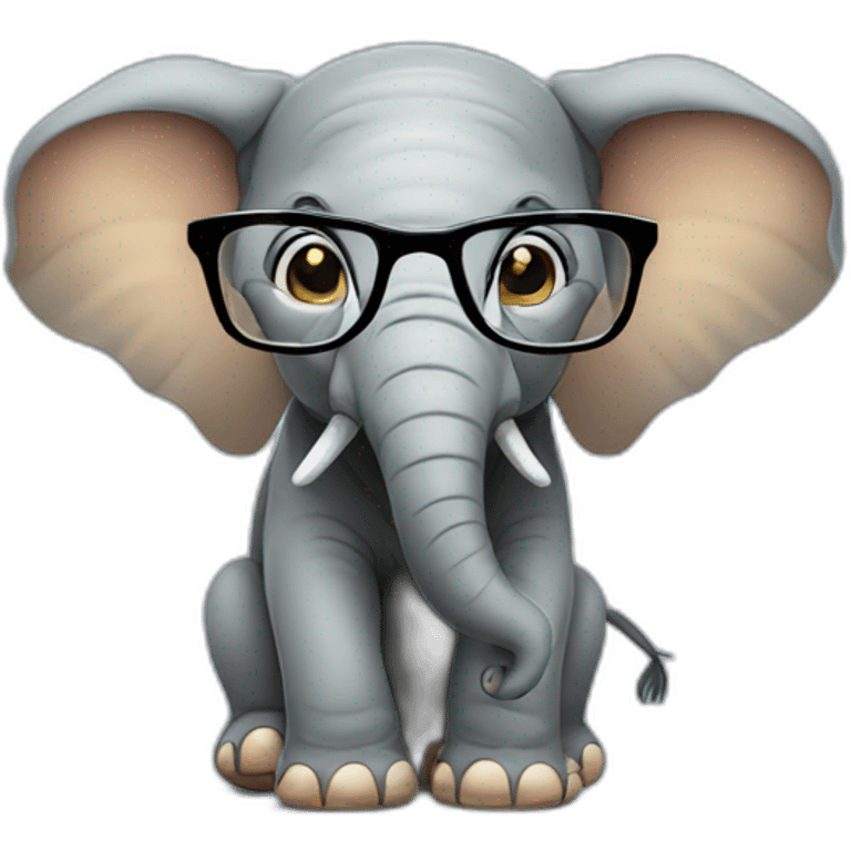 Elephant with glasses emoji