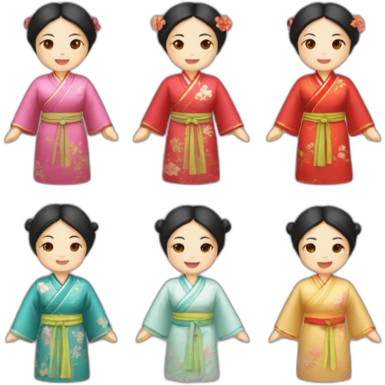 Chinese lady wear Chinese traditional clothes emoji