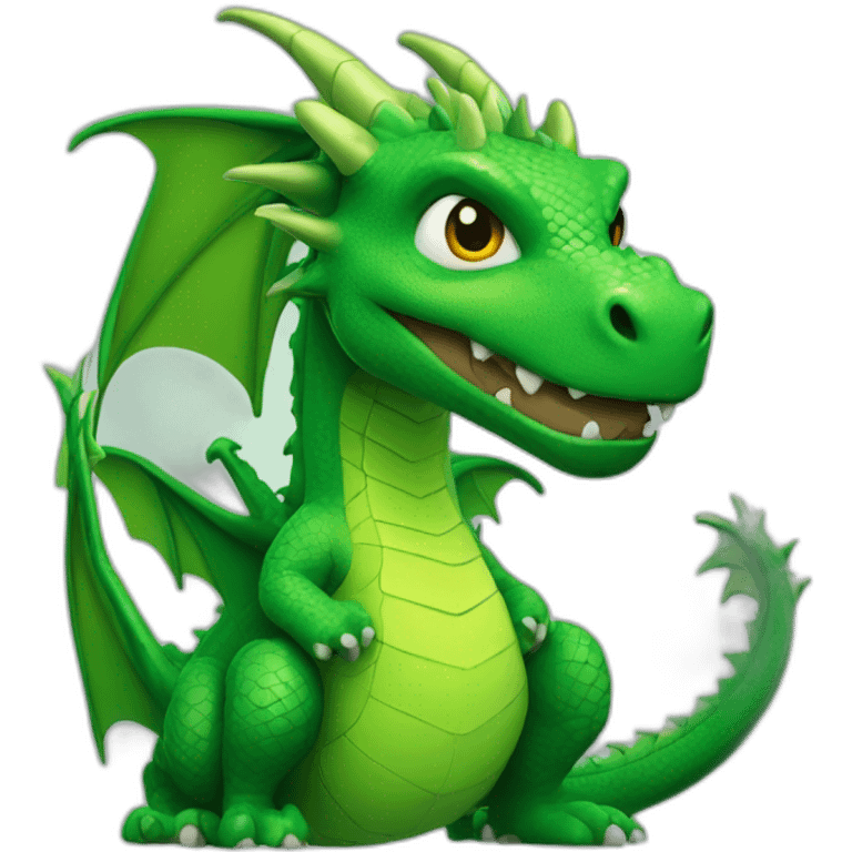 A green dragon who play video games emoji