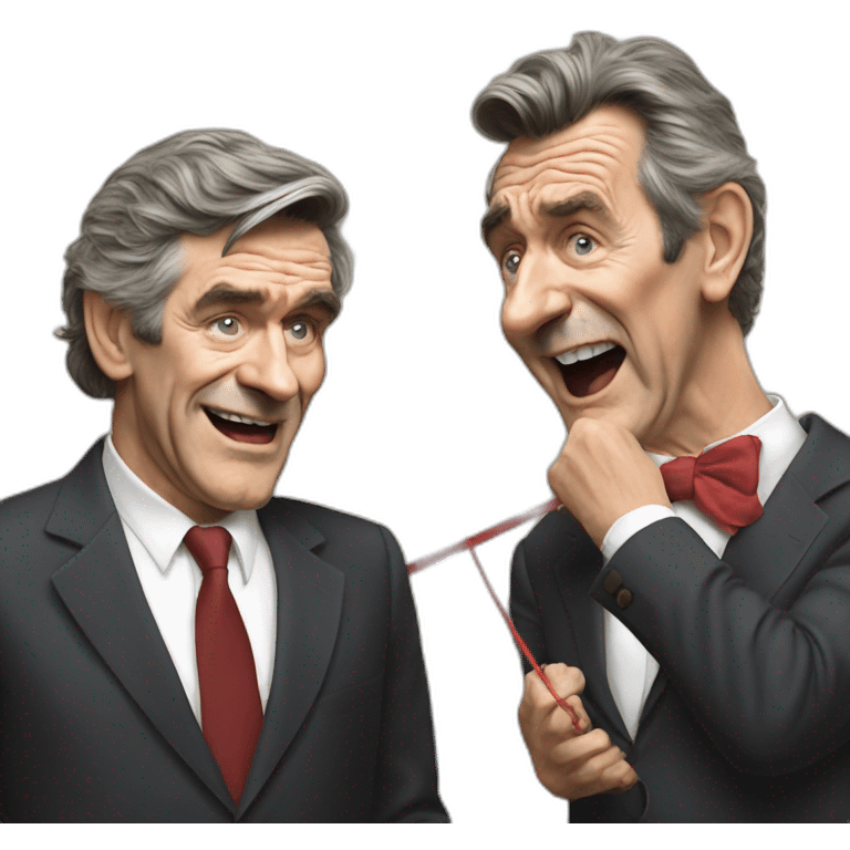 Gordon Brown pulling string out of Barry Chuckle emoji