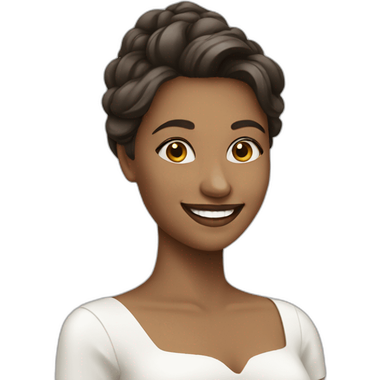 Lady smile in white dress emoji