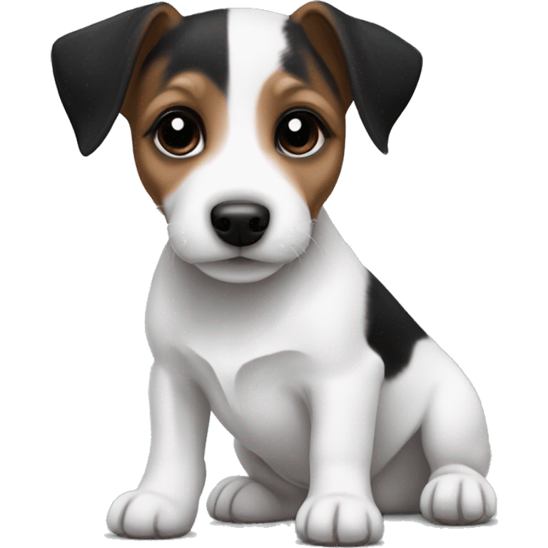 jack russell black and white puppy emoji