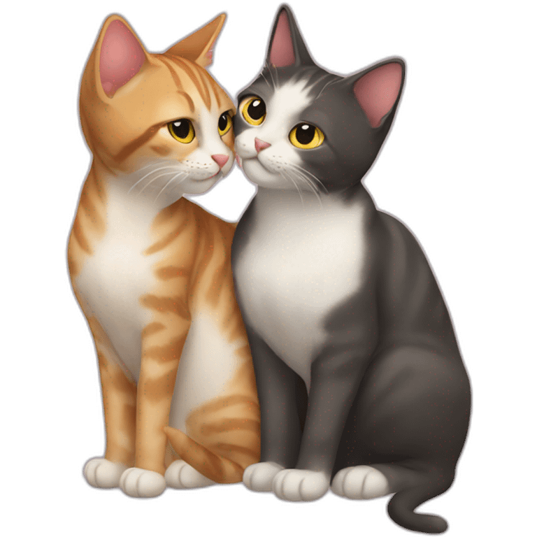 cat kissing cat emoji