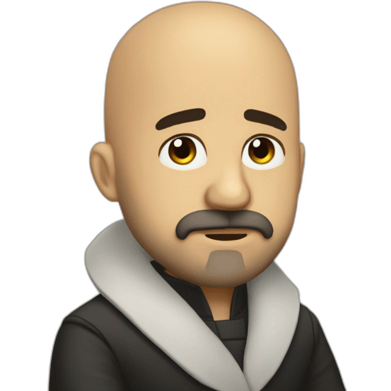 Señor Juan Cuesta bald with beard, depressed emoji