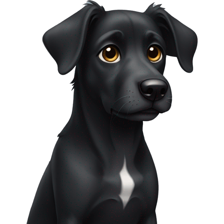 A black medium-sized dog with slightly curly hair emoji